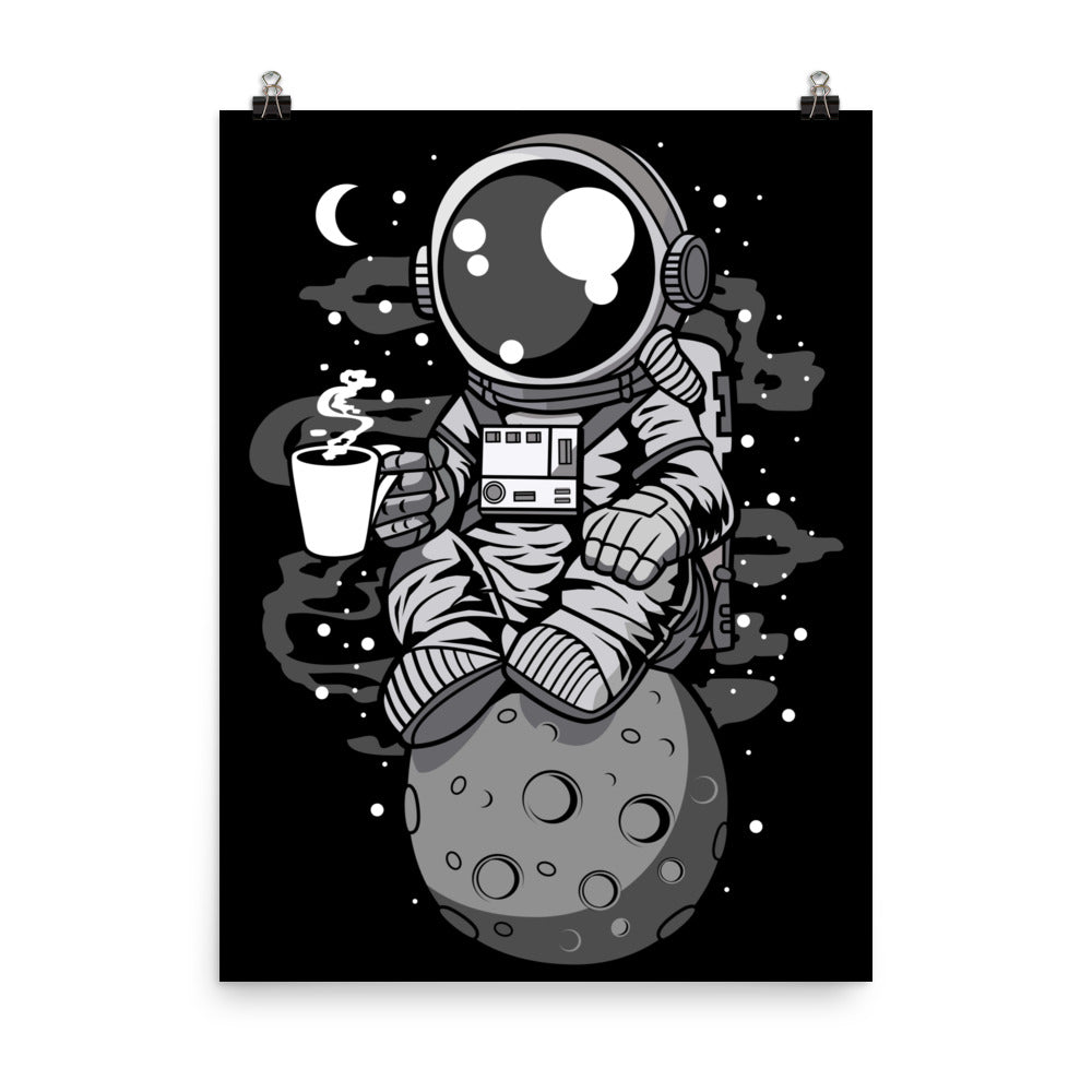 Astronaut Coffee - Matte Poster - 18 x 24