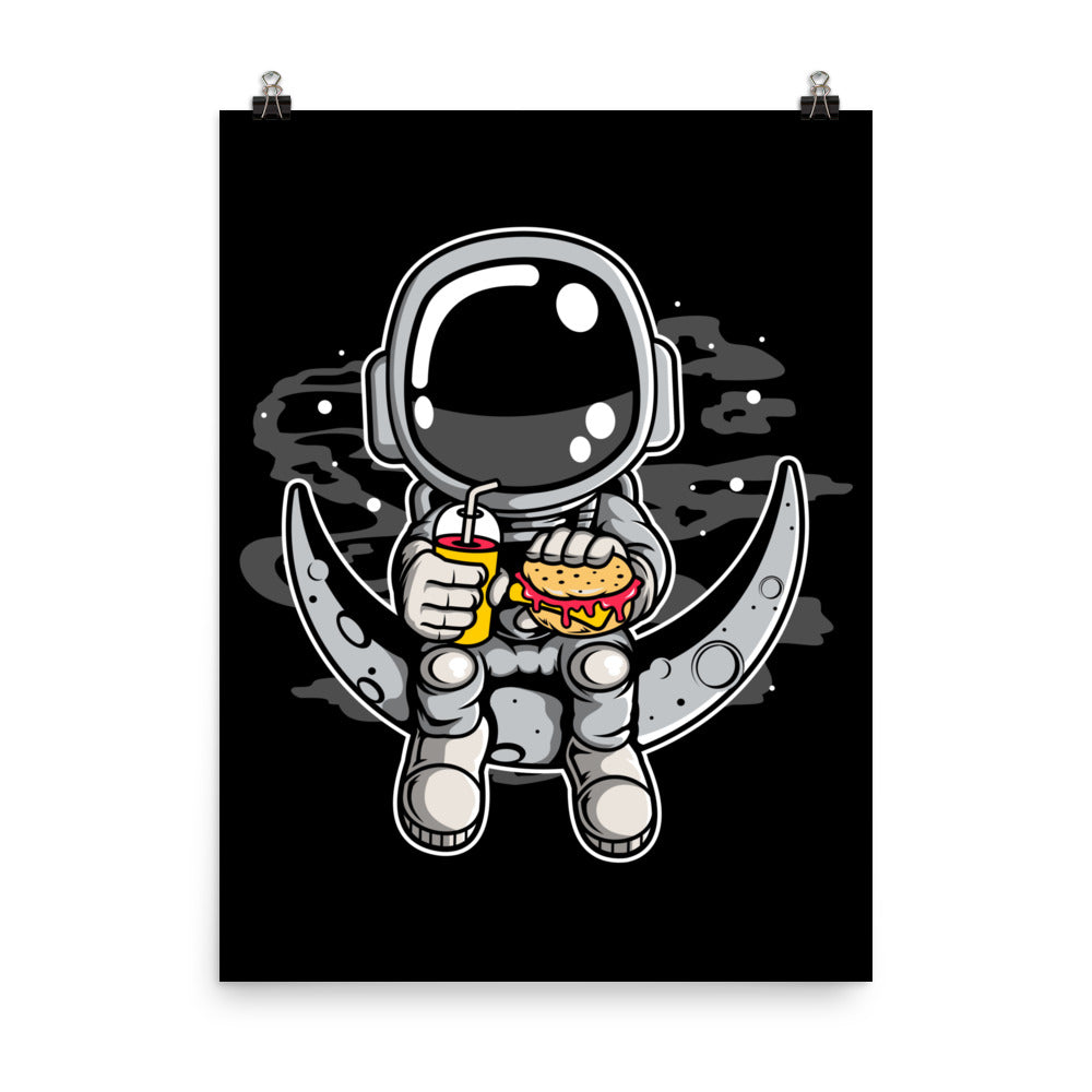 Astronaut Crescent - Matte Poster - 18 x 24