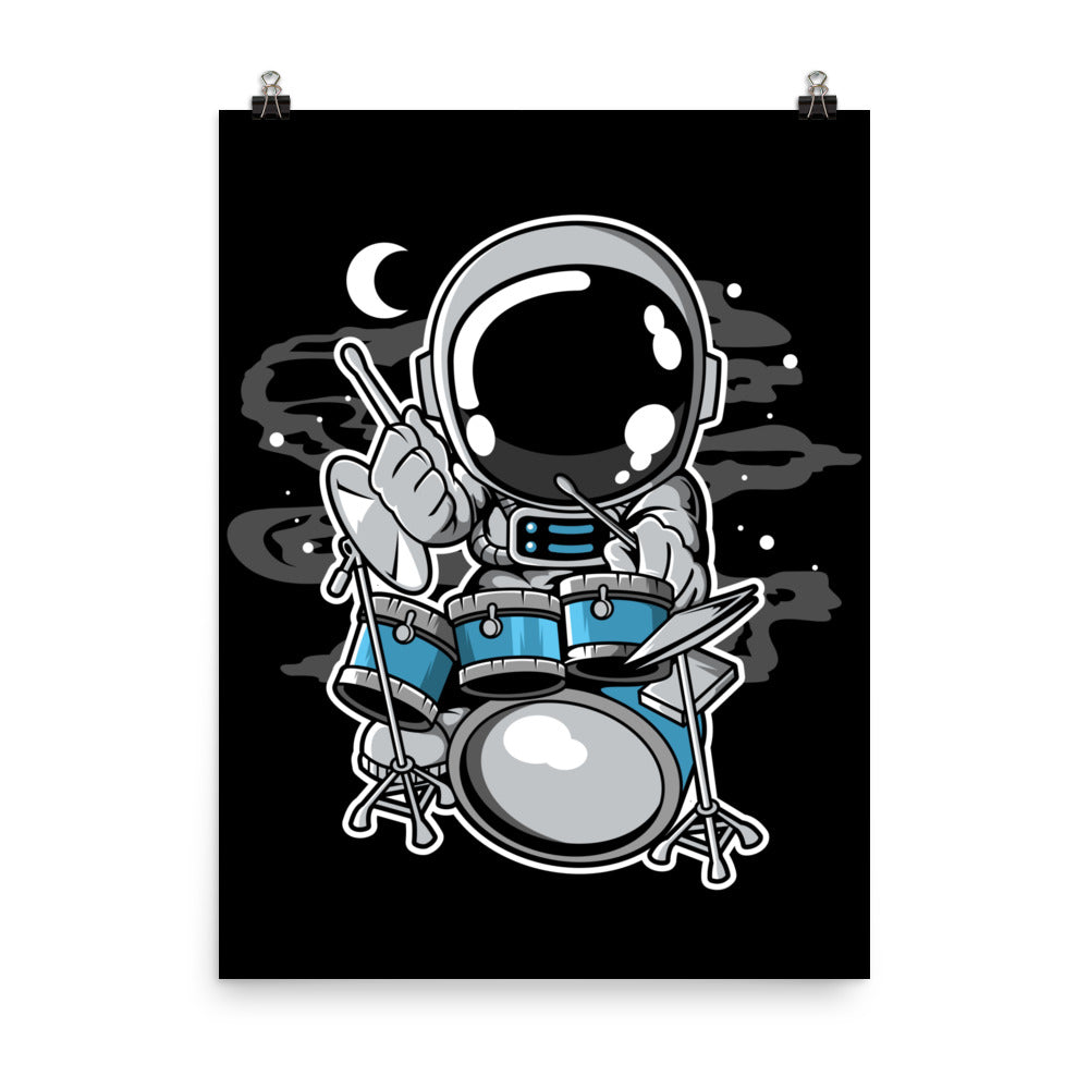 Astronaut Drummer - Matte Poster - 18 x 24