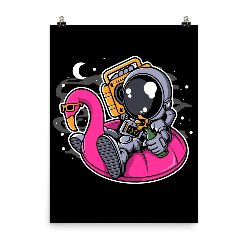 Astronaut Floaties Balloon - Matte Poster - 18 x 24