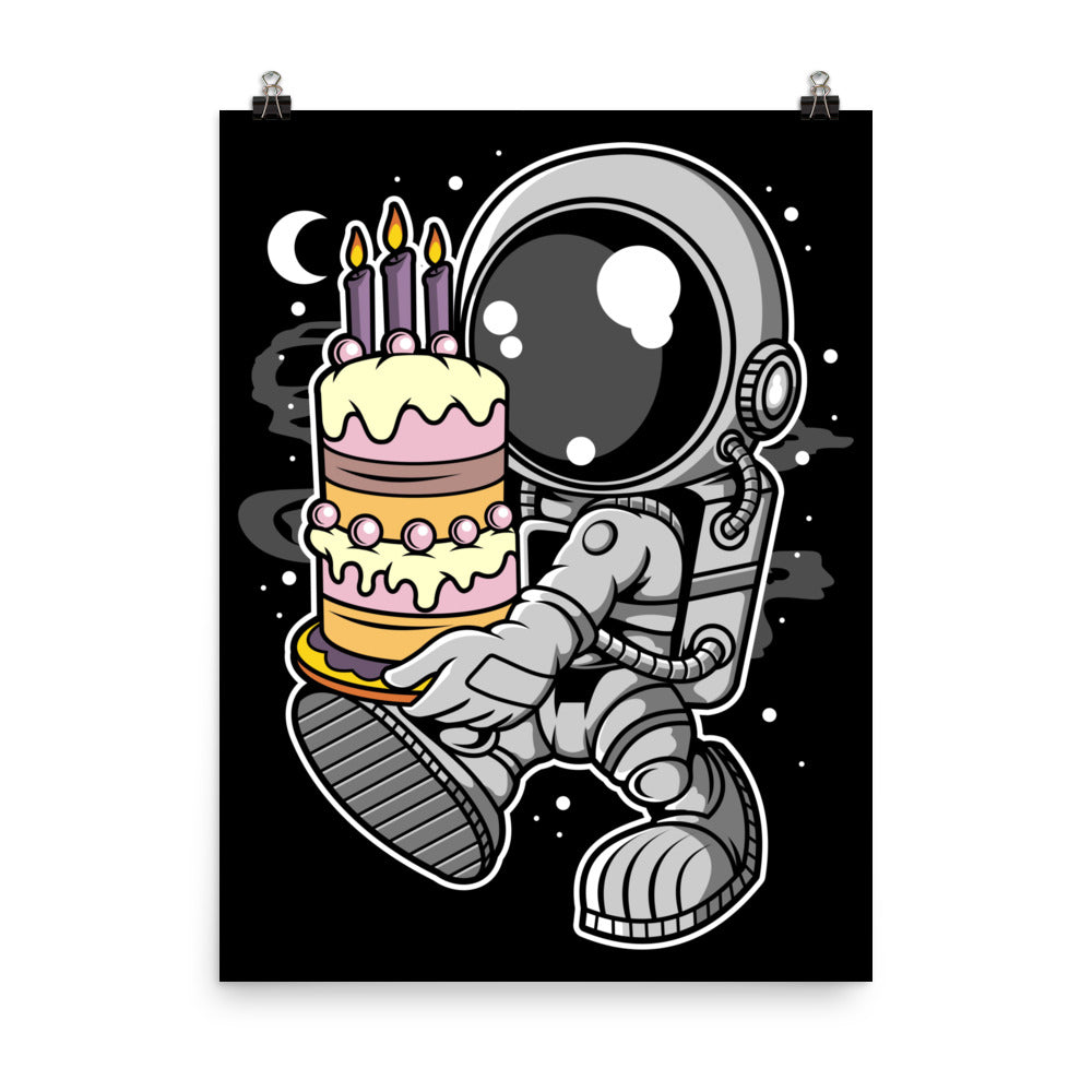 Astronaut Birthday Cake - Matte Poster - 18 x 24