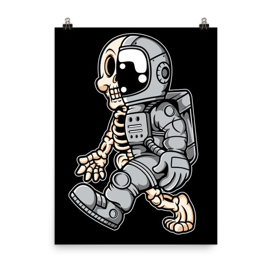 Astronaut Half Skull - Matte Poster - 18 x 24