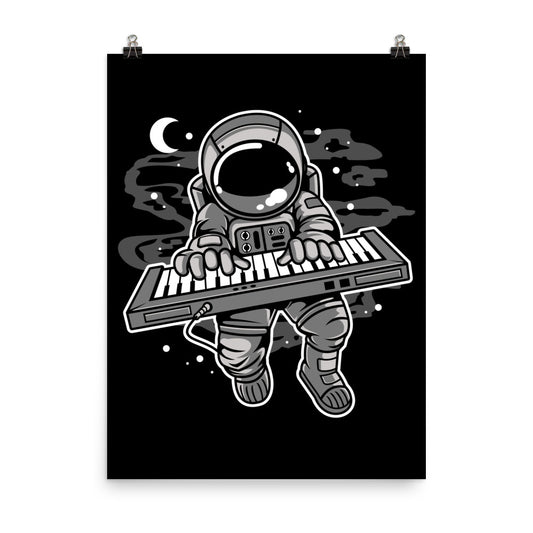 Astronaut Keyboard 2 - Matte Poster - 18 x 24