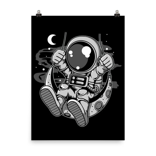 Astronaut Moon Swinger - Matte Poster - 18 x 24