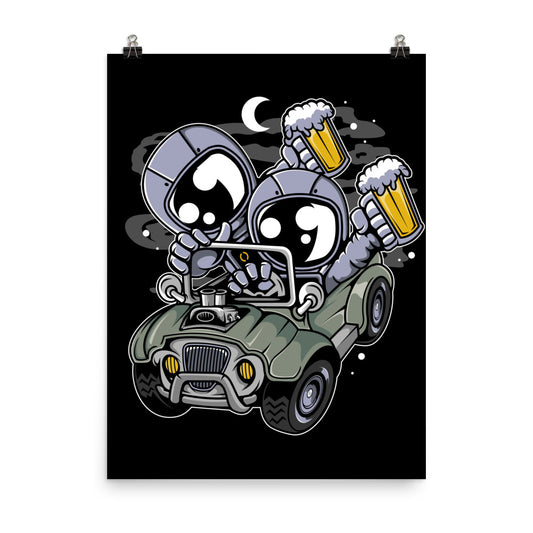 Astronaut Offroad - Matte Poster - 18 x 24