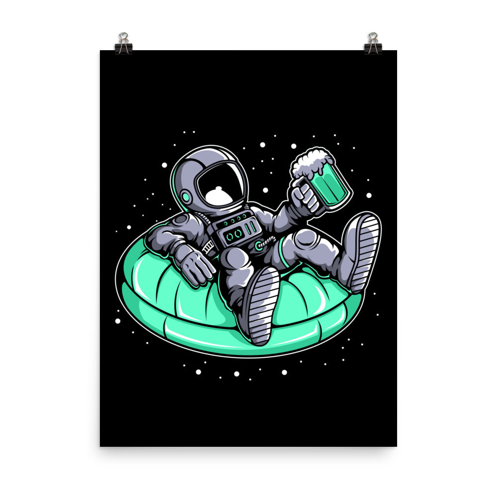 Astronaut Pool Float - Matte Poster - 18 x 24