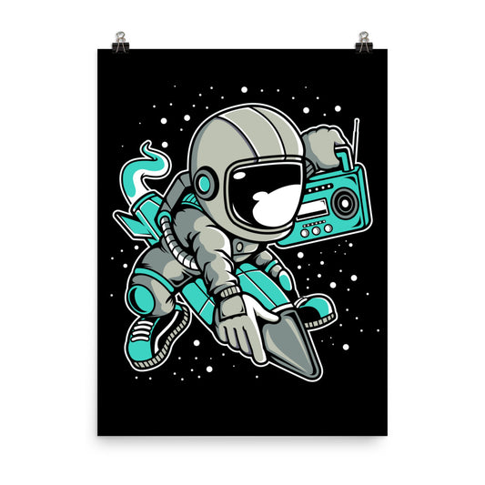 Astronaut Rocket - Matte Poster - 18 x 24