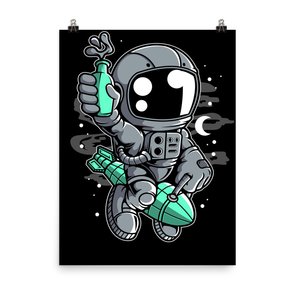 Astronaut Rocket 2 - Matte Poster - 18 x 24