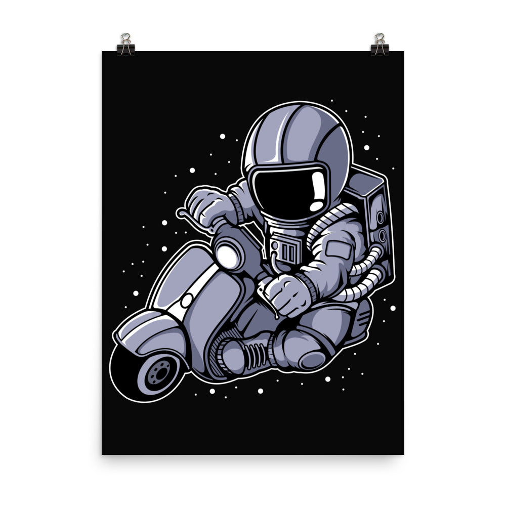 Astronaut Scooter - Matte Poster - 18 x 24