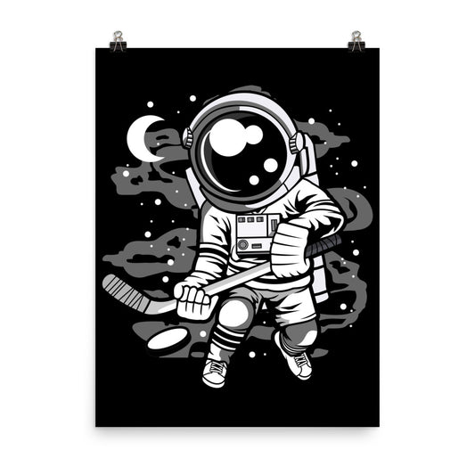 Astronaut Hockey Player - Matte Poster - 18 x 24