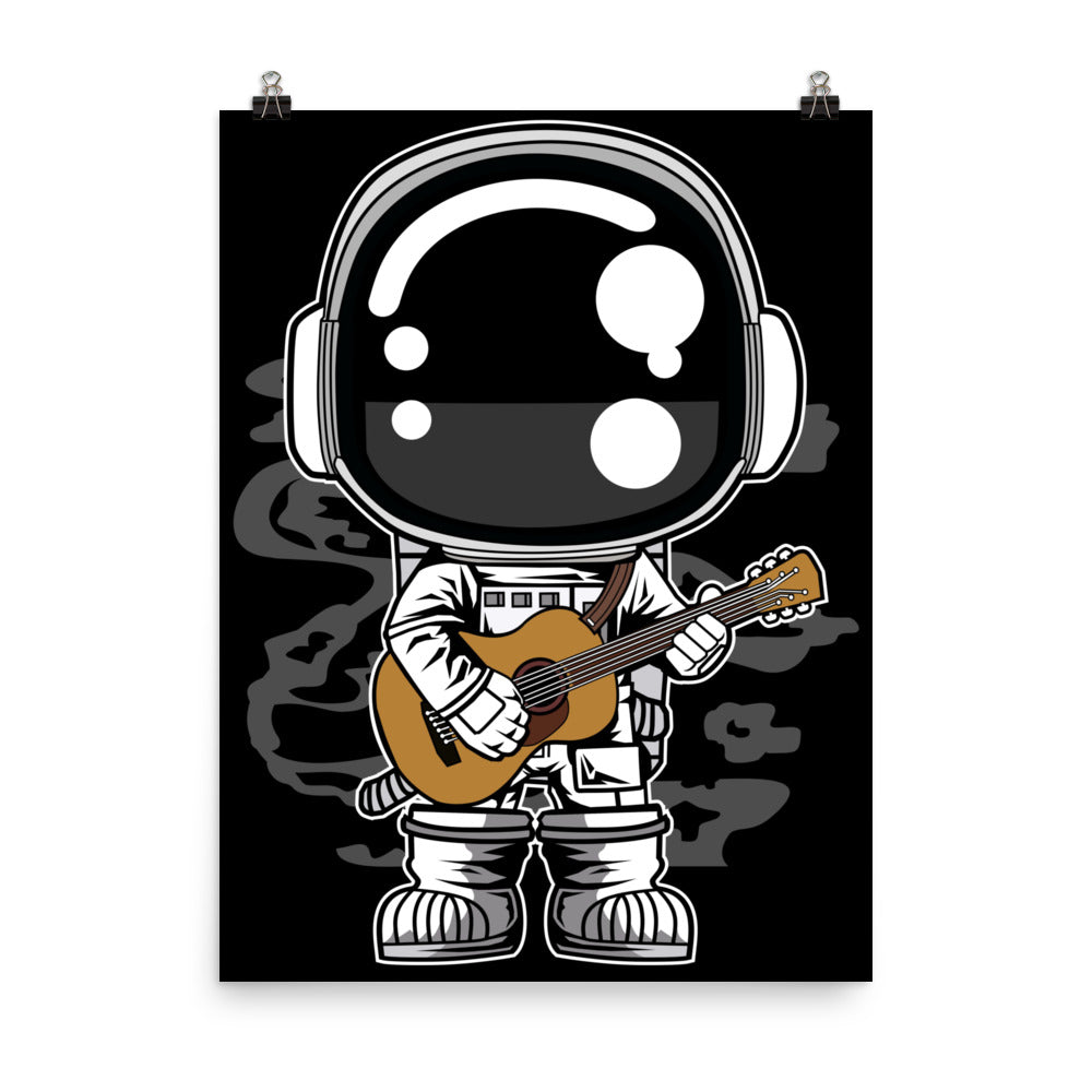 Astronaut Acoustic Guitar - Matte Poster - 18 x 24