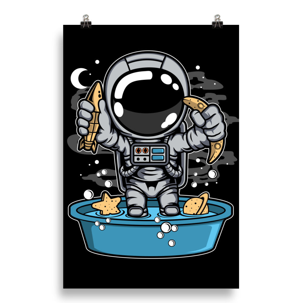 Astronaut Bathtub - Matte Poster - 20 x 30