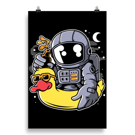 Astronaut Duck Balloon - Matte Poster - 20 x 30