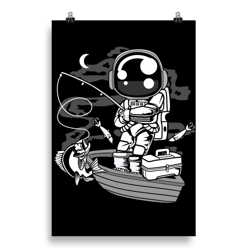 Astronaut Fisherman - Matte Poster - 20 x 30