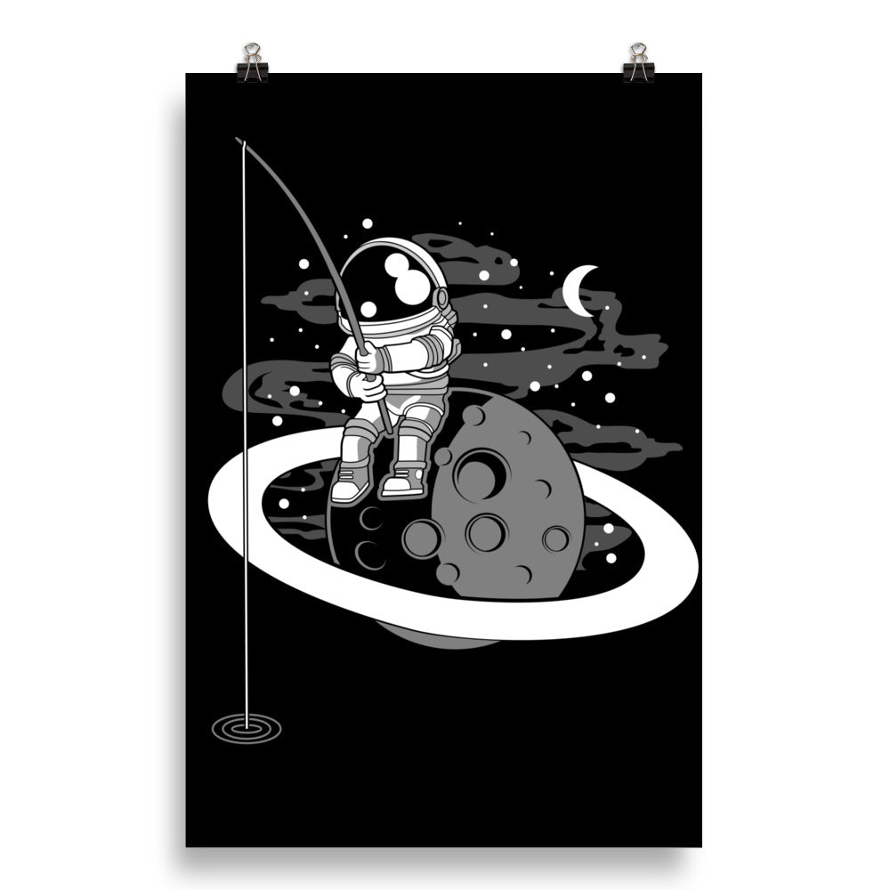 Astronaut Fishing - Matte Poster - 20 x 30