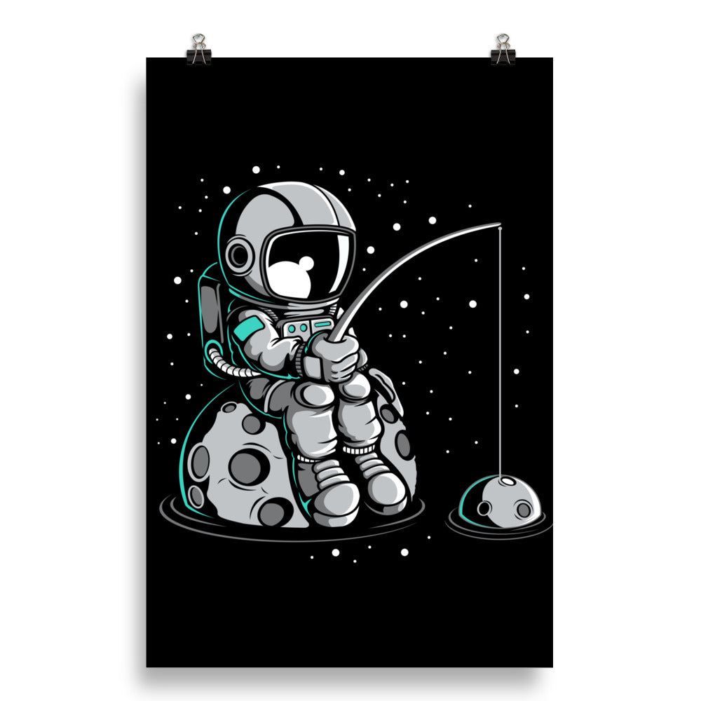 Astronaut Fishing 2 - Matte Poster - 20 x 30