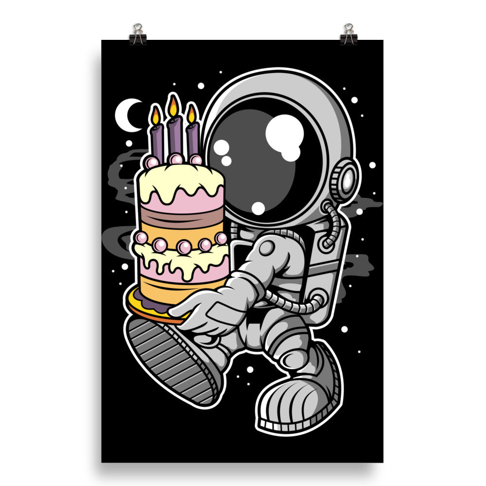 Astronaut Birthday Cake - Matte Poster - 20 x 30