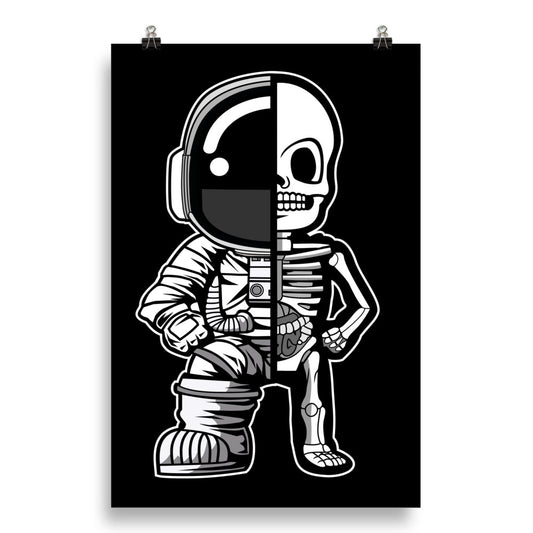 Astronaut Half Skeleton - Matte Poster