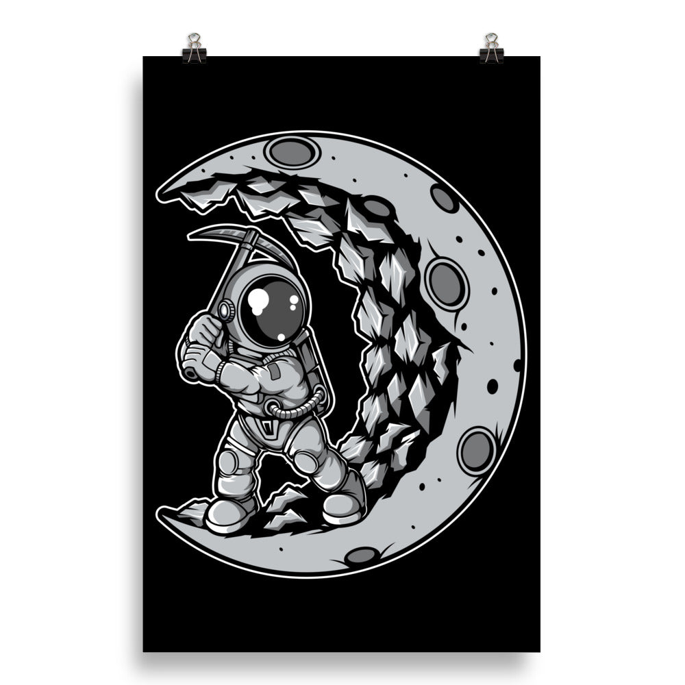 Astronaut Moon Digger - Matte Poster - 20 x 30