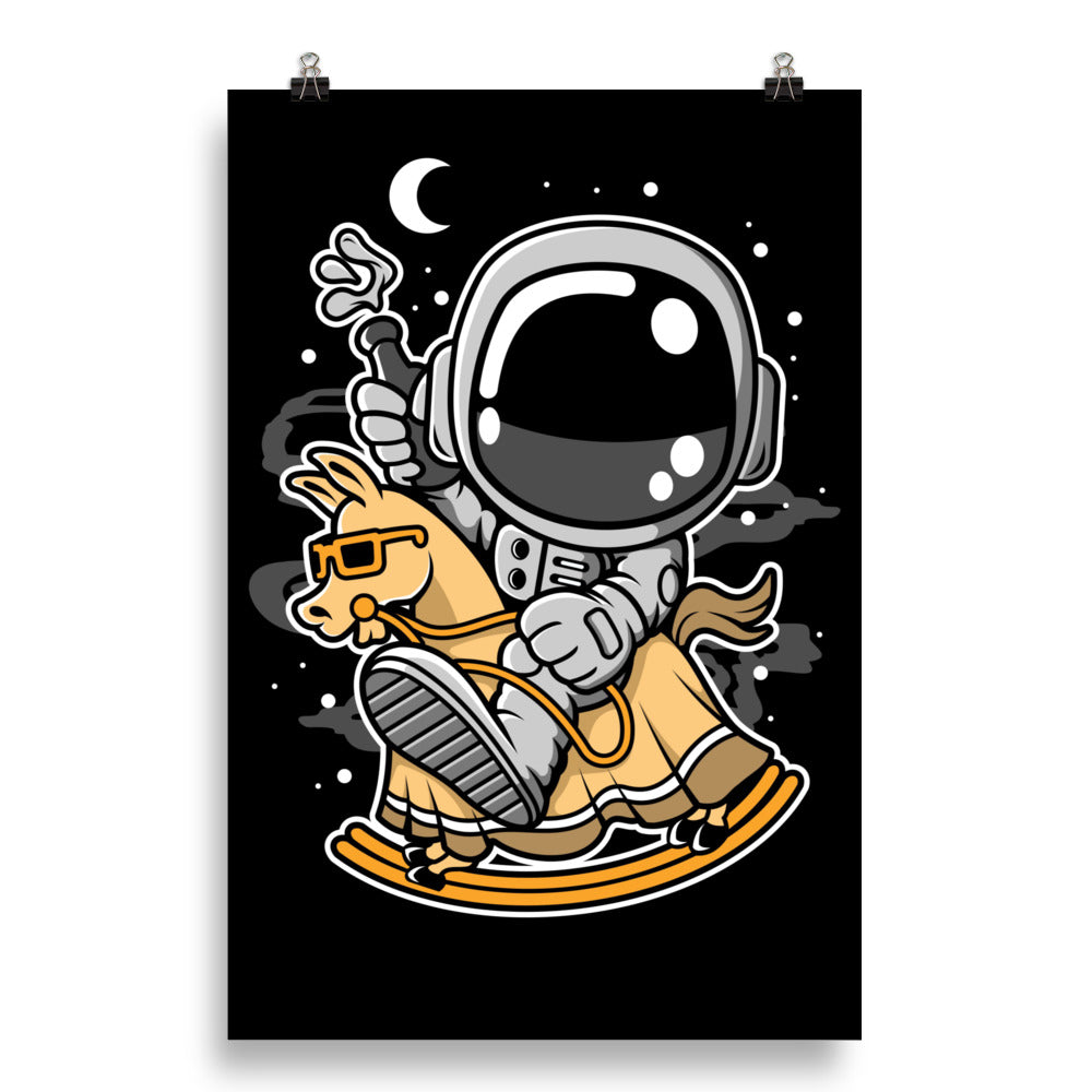Astronaut Riding Toy Horse - Matte Poster - 20 x 30