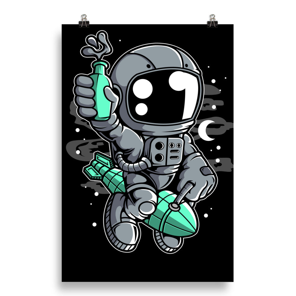 Astronaut Rocket 2 - Matte Poster - 20 x 30