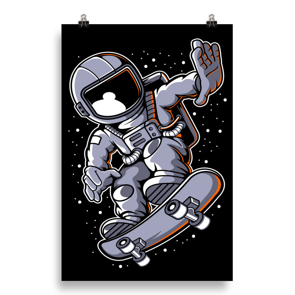 Astronaut Skateboard - Matte Poster - 20 x 30