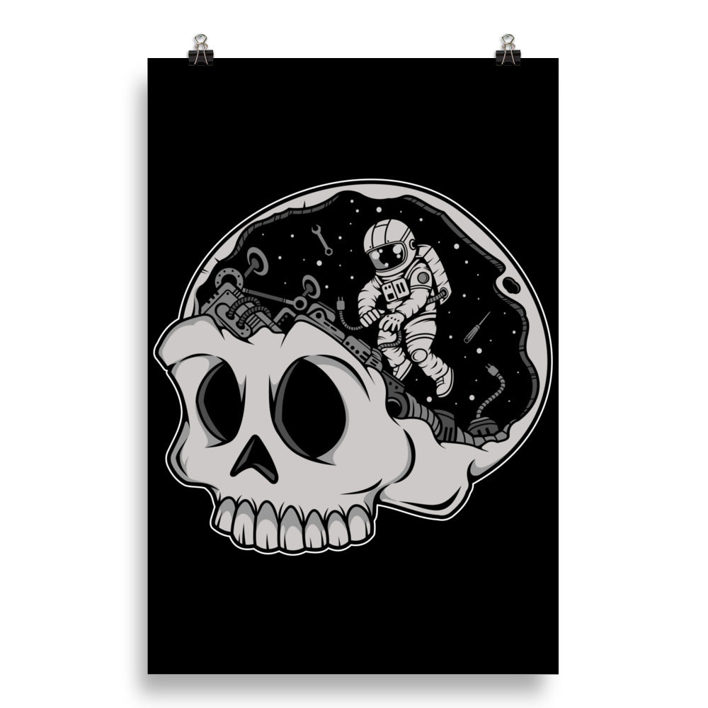 Astronaut Skull Brain - Matte Poster - 20 x 30