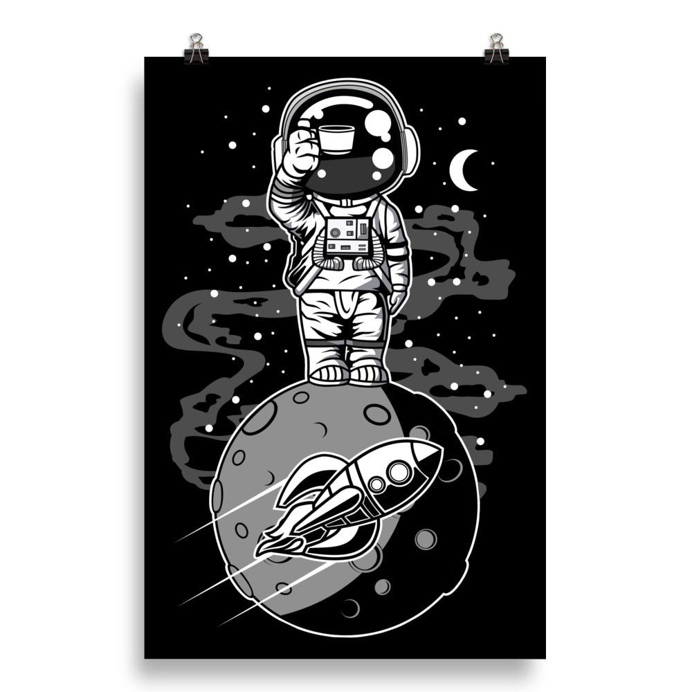 Astronaut Standing on the Moon - Matte Poster - 20 x 30