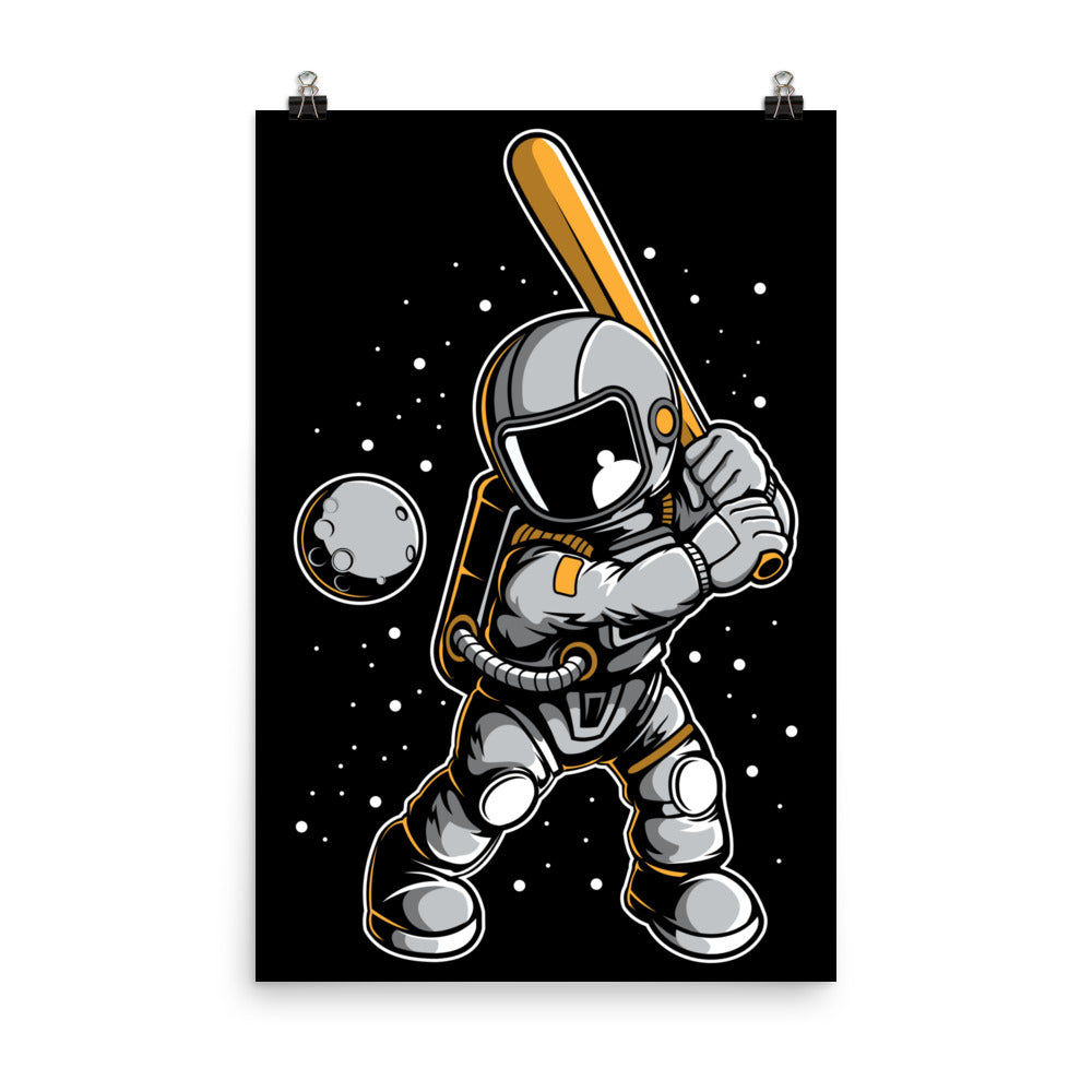 Astronaut Baseball - Matte Poster - 24 x 36