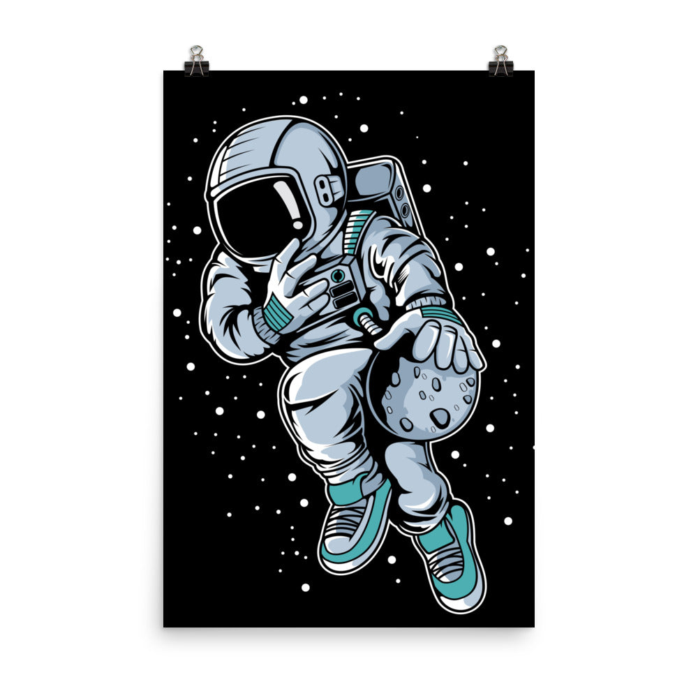 Astronaut Basketball 2 - Matte Poster - 24 x 36