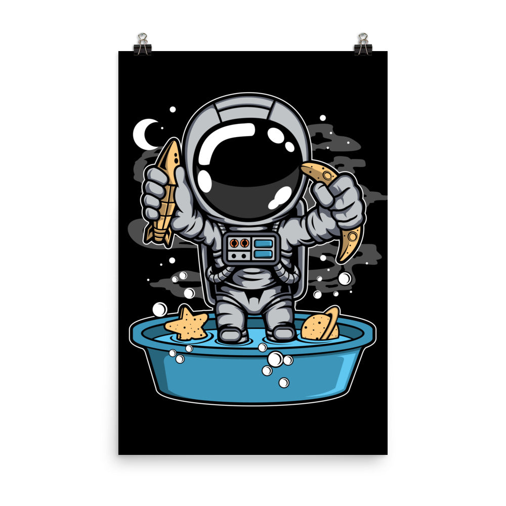 Astronaut Bathtub - Matte Poster - 24 x 36