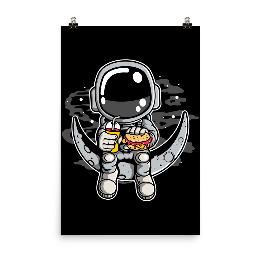 Astronaut Crescent - Matte Poster - 24 x 36