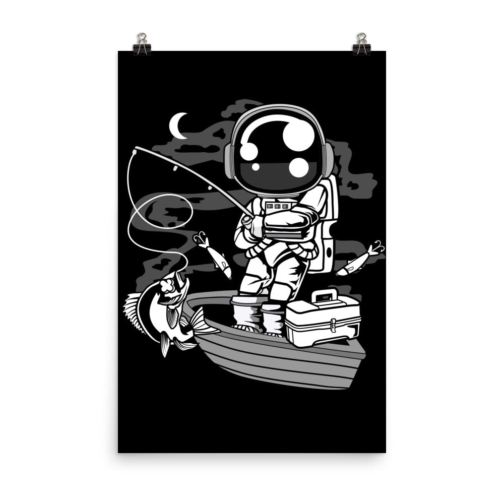 Astronaut Fisherman - Matte Poster - 24 x 36