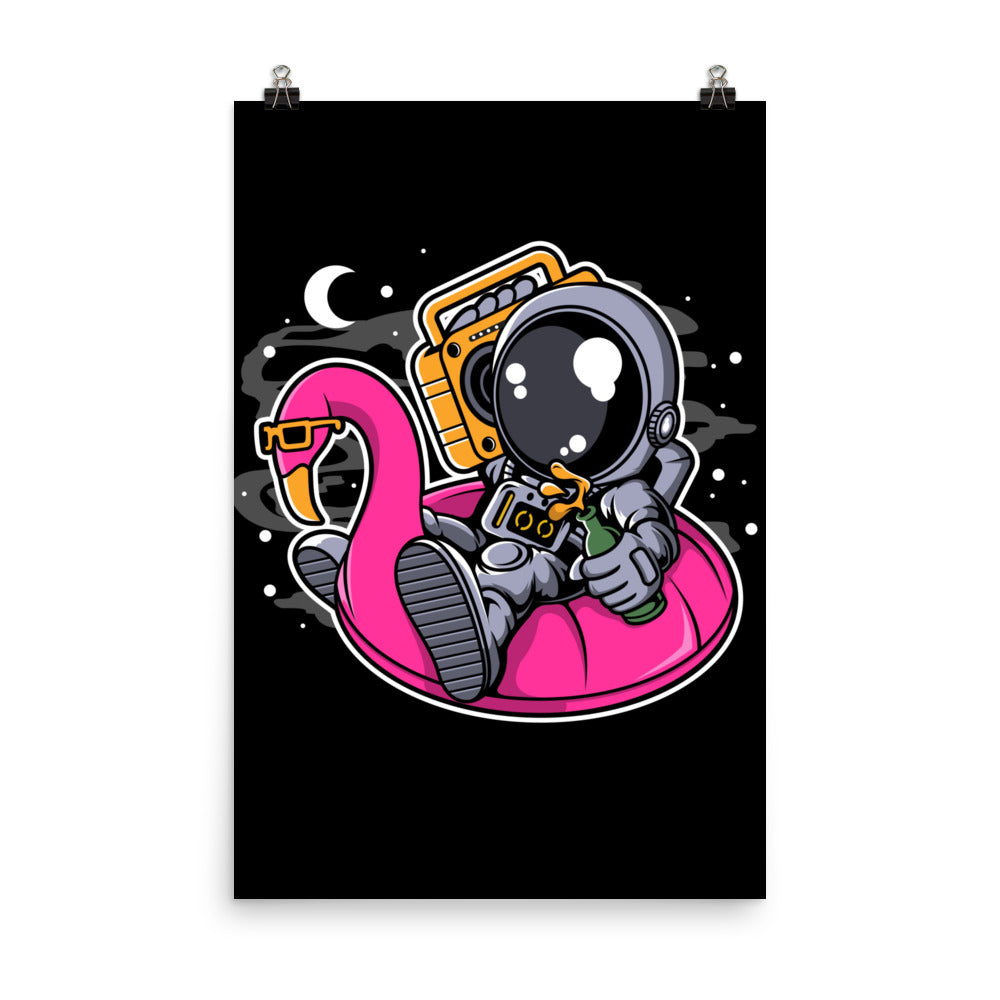 Astronaut Floaties Balloon - Matte Poster - 24 x 36