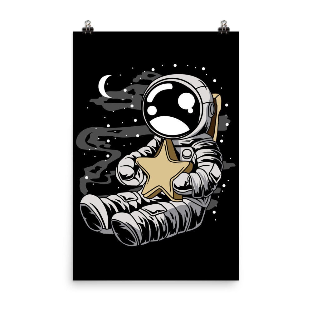 Astronaut Holding the Star - Matte Poster - 24 x 36