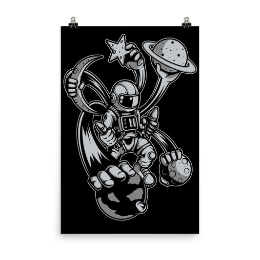 Astronaut Multiple Hands - Matte Poster - 24 x 36