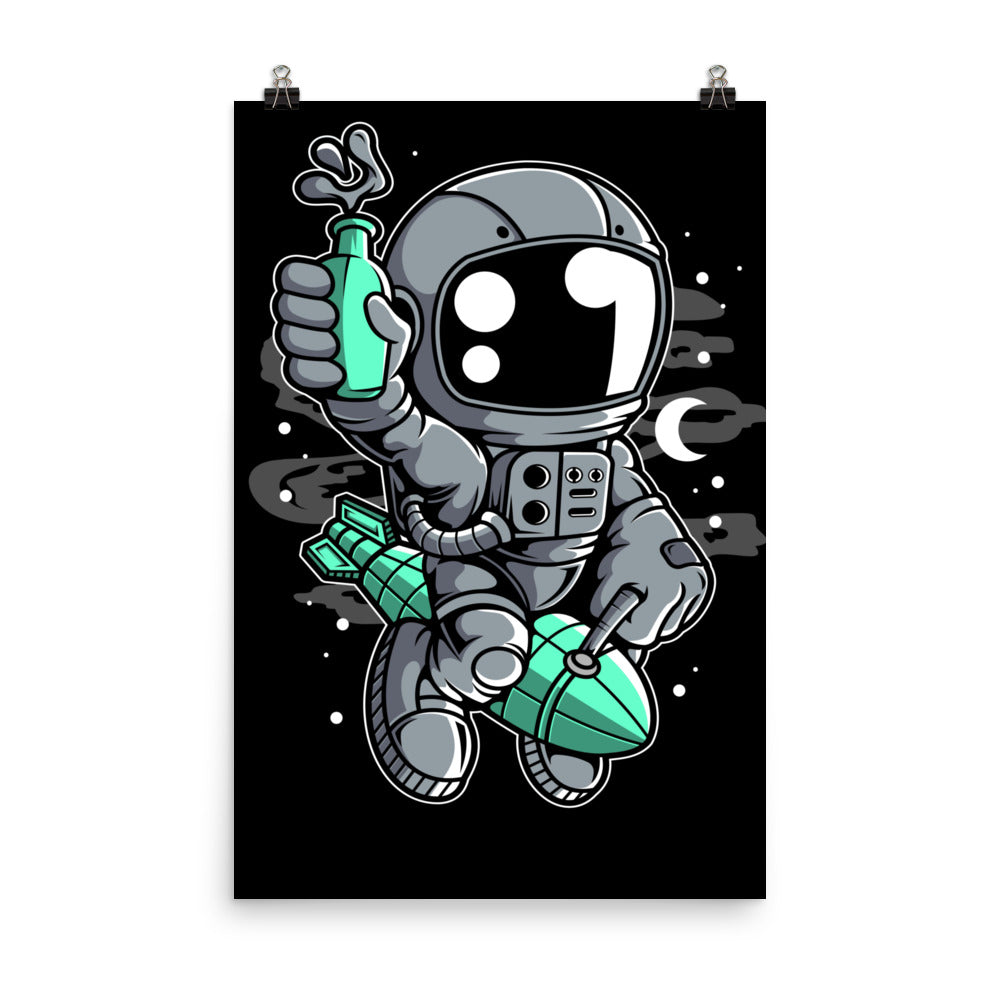 Astronaut Rocket 2 - Matte Poster - 24 x 36