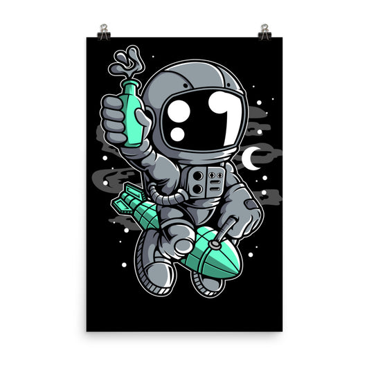 Astronaut Rocket 2 - Matte Poster - 24 x 36