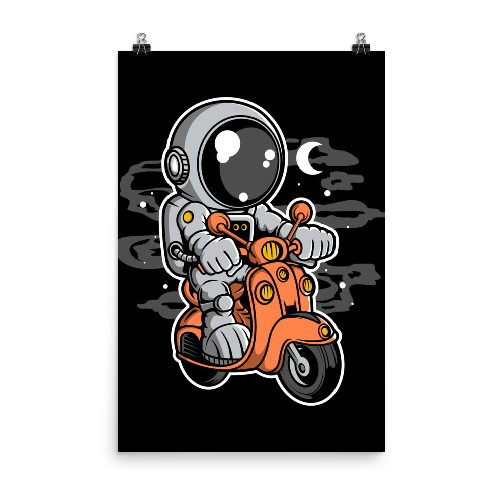 Astronaut Scooter 2 - Matte Poster - 24 x 36