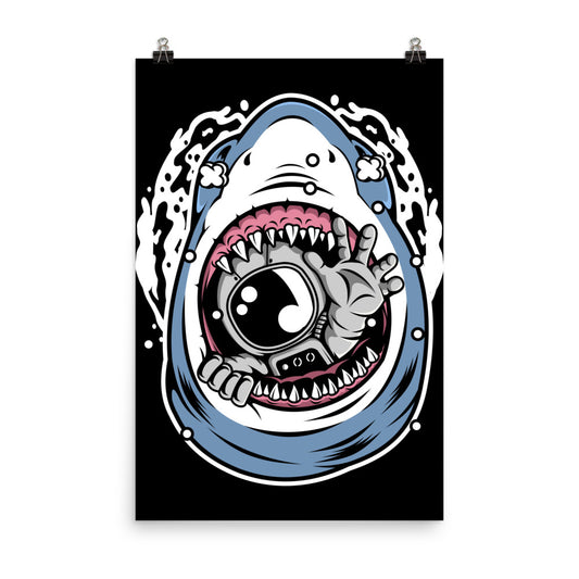 Astronaut Shark - Matte Poster - 24 x 36