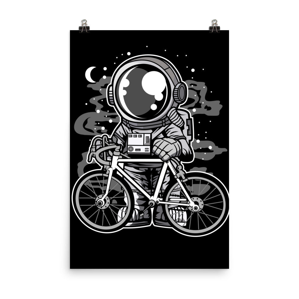 Astronaut Bicycle - Matte Poster - 24 x 36