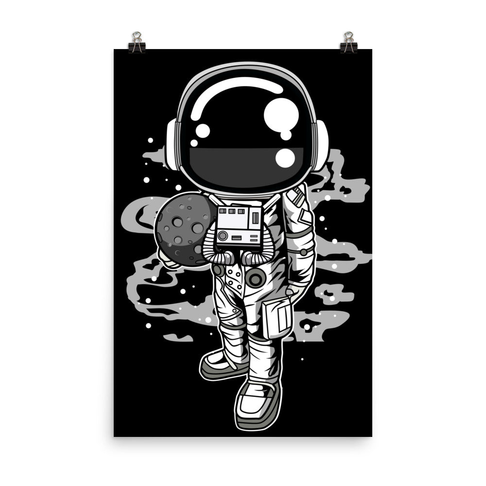 Astronaut Holding the Moon - Matte Poster - 24 x 36