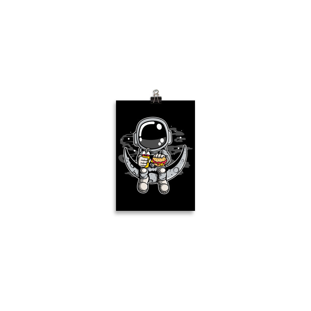 Astronaut Crescent - Matte Poster - 5 x 7