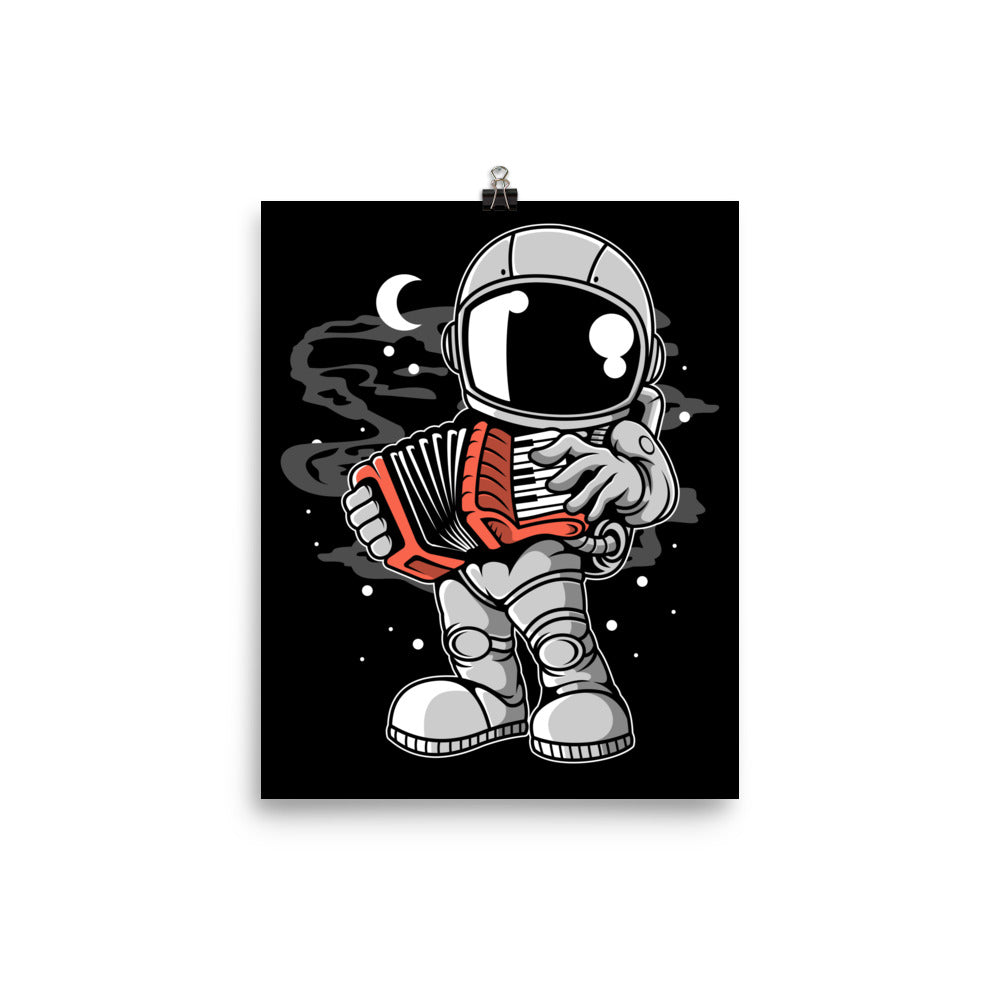 Astronaut Accordion - Matte Poster - 8 x 10