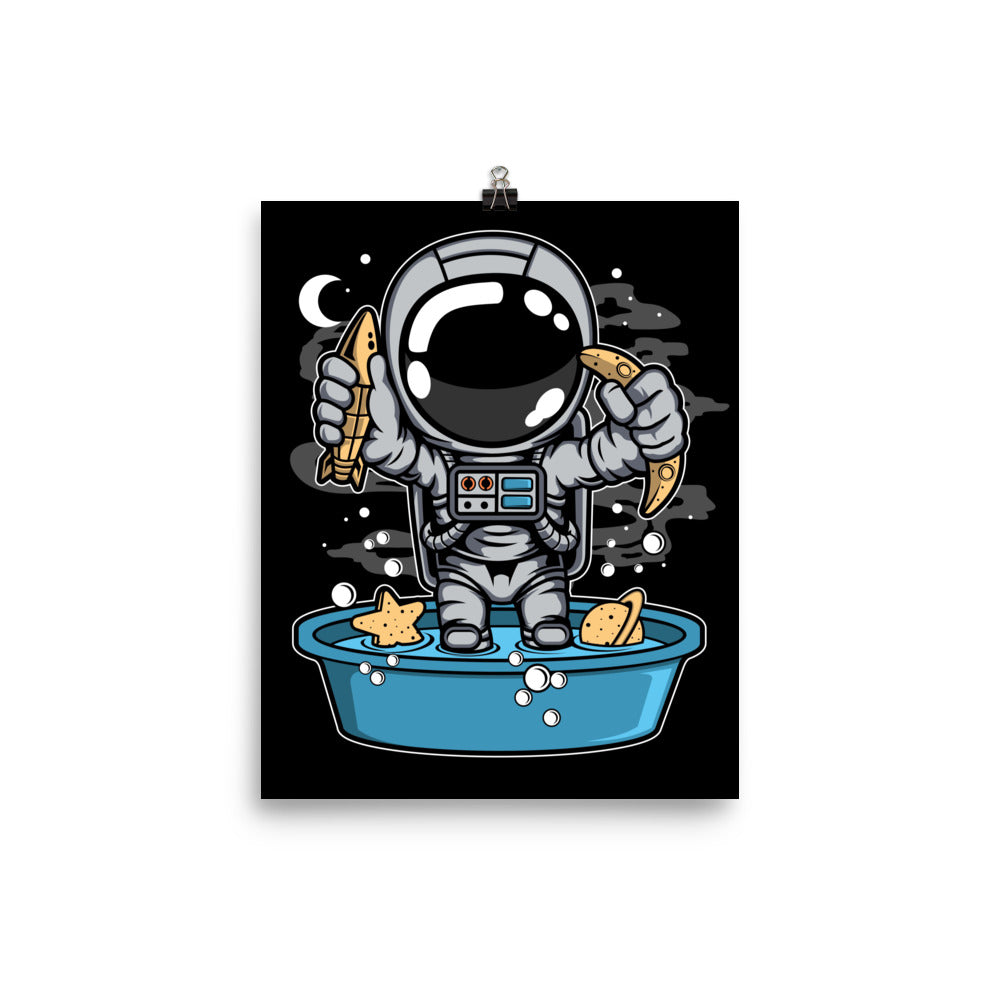 Astronaut Bathtub - Matte Poster - 8 x 10