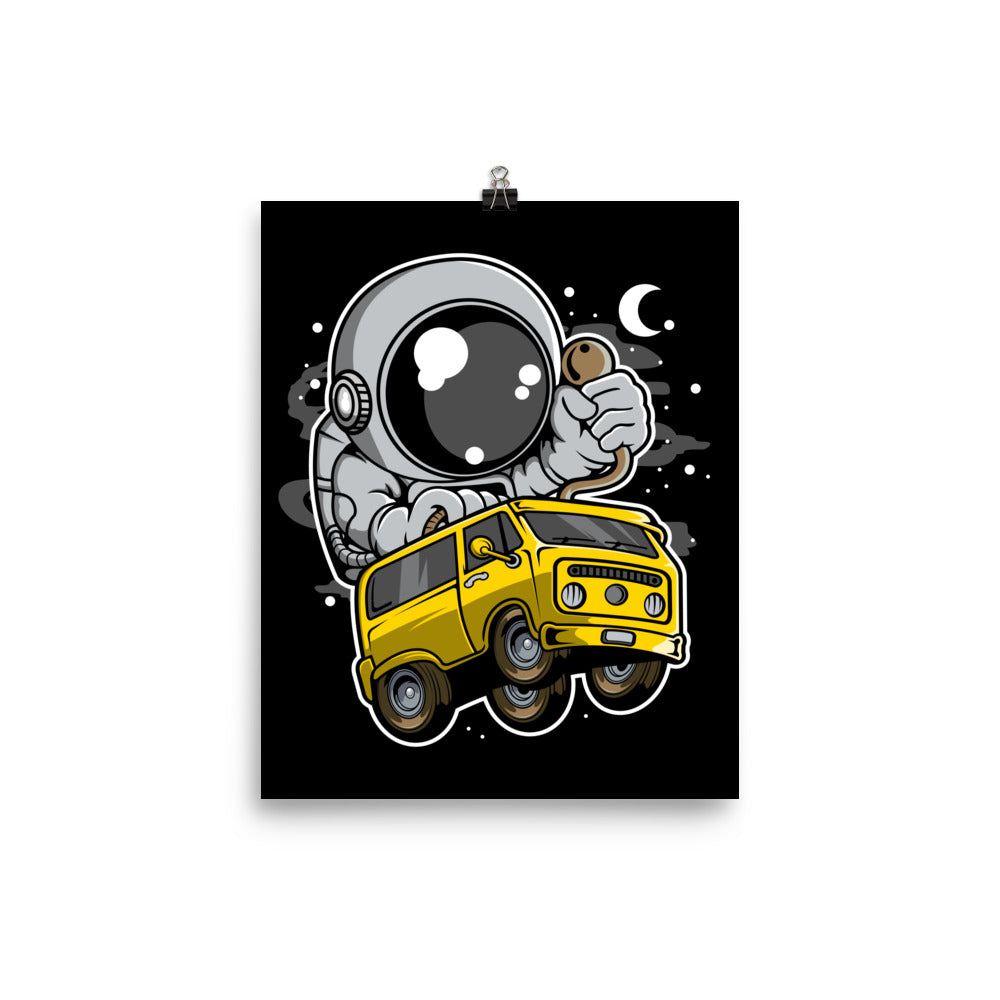 Astronaut Car Racer - Matte Poster - 8 x 10