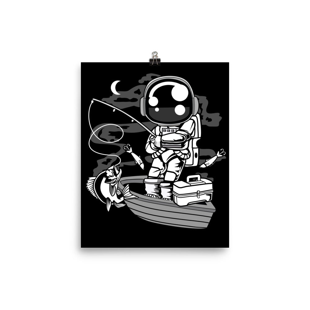 Astronaut Fisherman - Matte Poster - 8 x 10