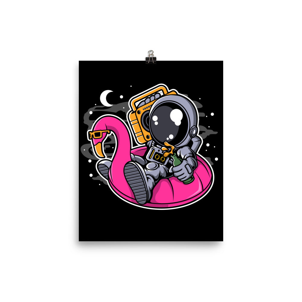 Astronaut Floaties Balloon - Matte Poster - 8 x 10