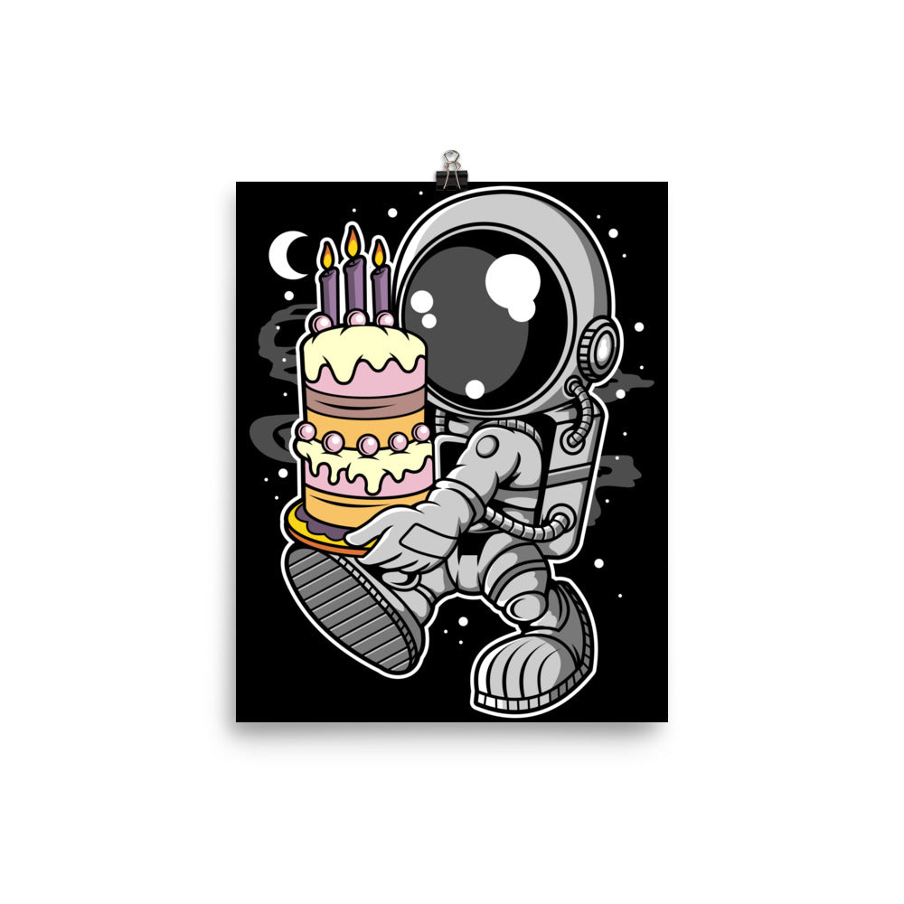 Astronaut Birthday Cake - Matte Poster - 8 x 10