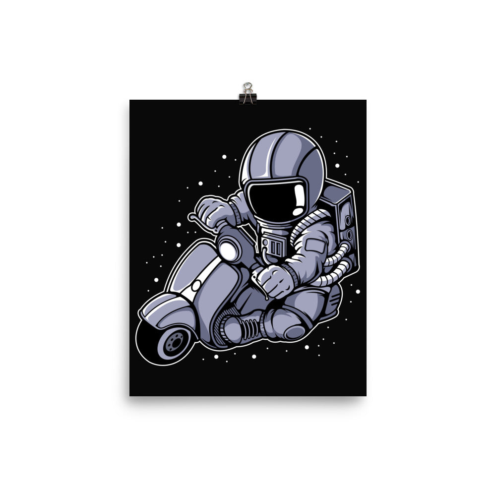 Astronaut Scooter - Matte Poster - 8 x 10